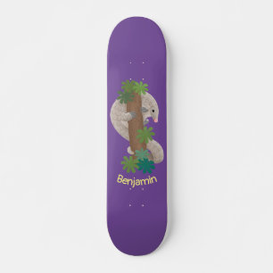 Skateboard Illustration d'une anteure de pangolin mignonne