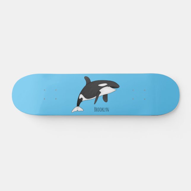 Skateboard Illustration d'une baleine tueuse (Horz)