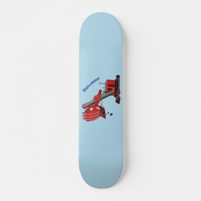 Skateboard Illustration d'une pelle à vapeur rouge mou (Devant)