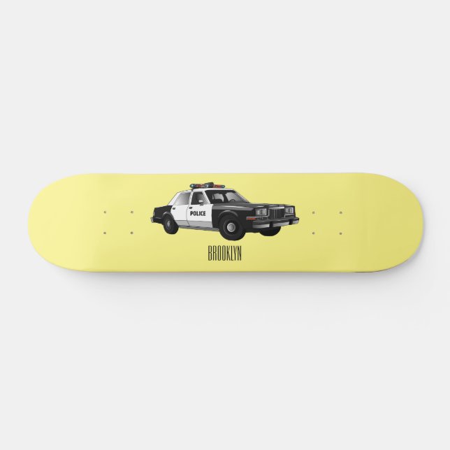 Skateboard Illustration d'une voiture de police (Horz)