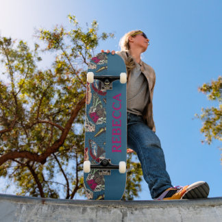 Skateboard Illustration personnalisée du papillon Vintage