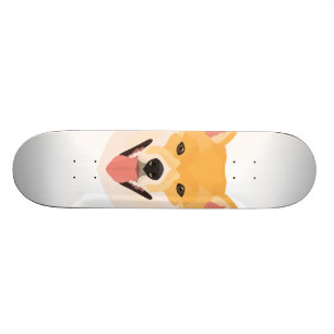 Skateboard Illustration Shiba Inu