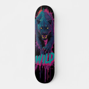 Skateboard Illustration verticale et agressive de panthère no
