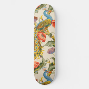 Skateboard Illustrations de Peacock et de poppies vintages