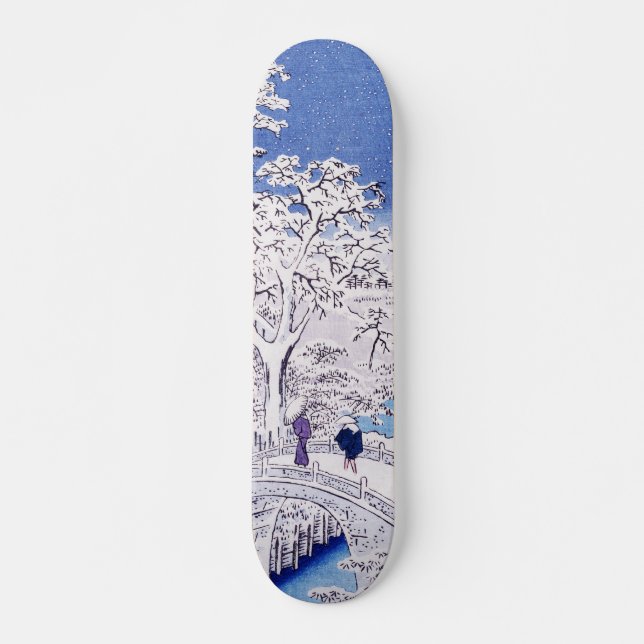 Skateboard Image au pont par Utagawa Hiroshige (Devant)