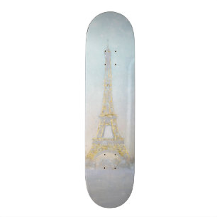 Skateboard Image de l'aquarelle   d'Eiffel Towe