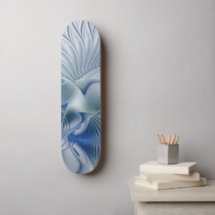 Skateboard Imaginaire dynamique tons bleus Abstraits Art frac