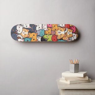 Skateboard Imaginaire Feline : Cute Anime Cats Galore