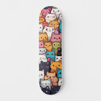 Skateboard Imaginaire Feline : Cute Anime Cats Galore