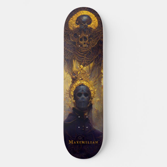 Skateboard Imaginaire Gothique Sombre Décès Avec Votre Nom Pl (Recto)