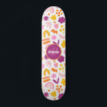 Skateboard Imaginaire motif Monogramme personnalisé Skateboar<br><div class="desc">Parfait pour l'anniversaire de la fille ! Un Skateboard unique et coloré à personnaliser avec nom et Monogram. Visitez notre collection Girls Skateboards sur Zazzle pour voir d'autres designs sur Creativeskates.</div>