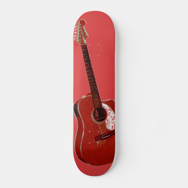 Skateboard Impression d'art guitare (Recto)