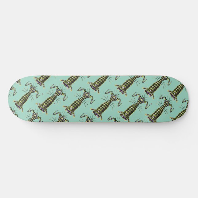Skateboard Impression d'art marine de la crevette-mante géant (Horz)