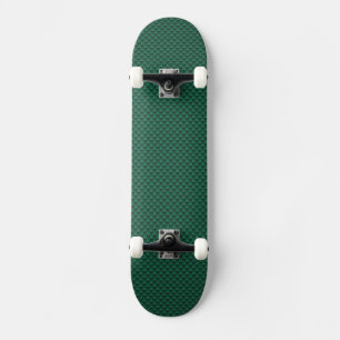 Skateboard Impression de fibre de carbone verte Turquoise