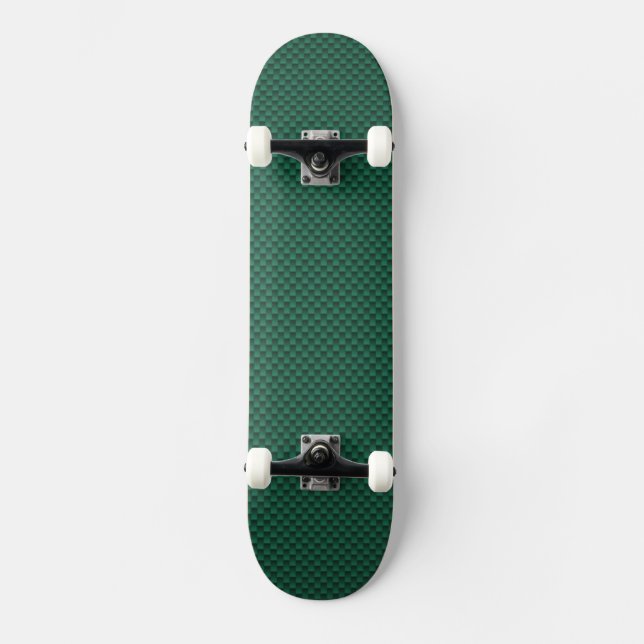 Skateboard Impression de fibre de carbone verte Turquoise (Recto)