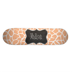 Skateboard Impression de la girafe couleur d'abricot ; tablea