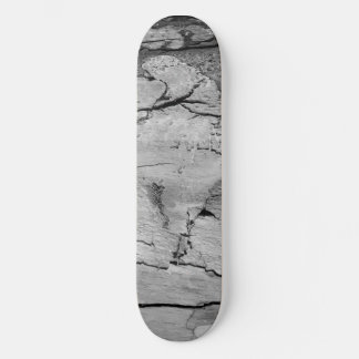 Skateboard Impression en bois noir et blanc