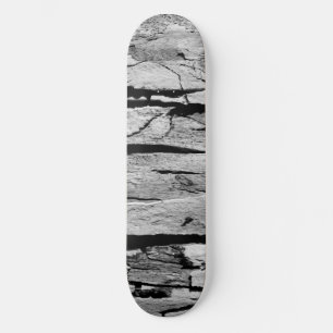 Skateboard Impression en bois noir et blanc