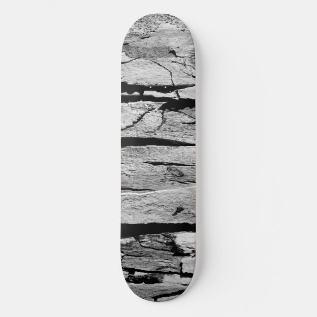 Skateboard Impression en bois noir et blanc (Recto)