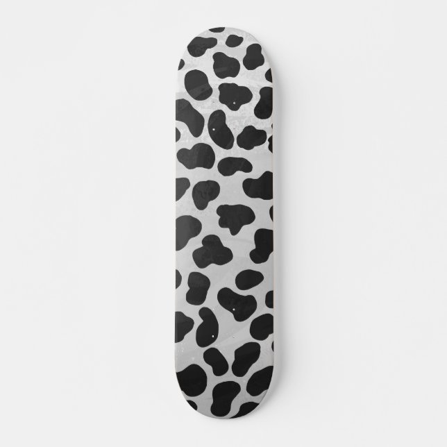 Skateboard Impression noire et blanche dalmate (Devant)