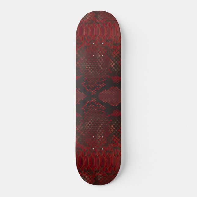 Skateboard Impression Python rouge et noir (Recto)
