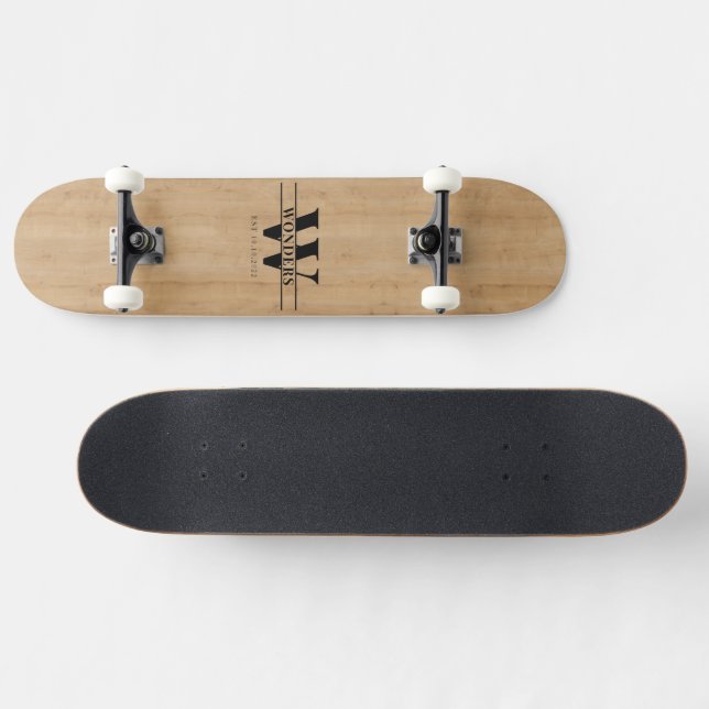 Skateboard Impression sur bois clair personnalisée de carte d (Horz)