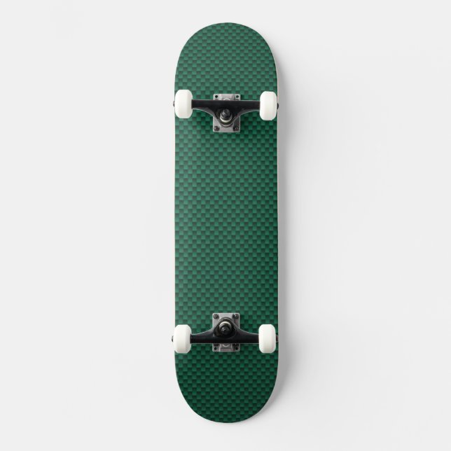 Skateboard Impression turquoise en fibre de carbone verte (Recto)