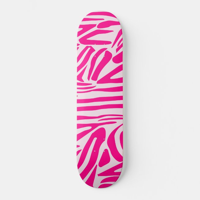 Skateboard Impression zèbre rose (Recto)