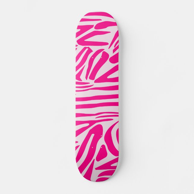 Skateboard Impression zèbre rose (Recto)