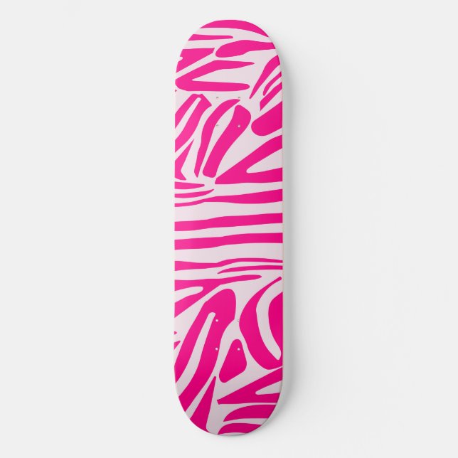Skateboard Impression zèbre rose (Recto)