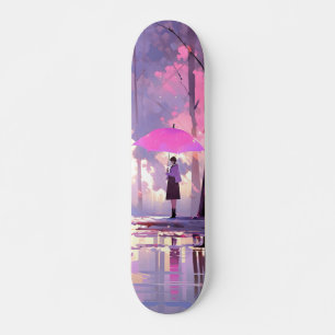 Skateboard Impressionnisme Anime Météo Violet