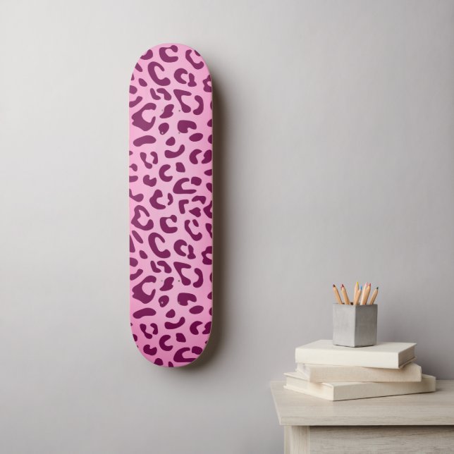 Skateboard Imprimé léopard rose élégant (Art mural)