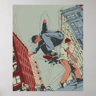 Skateboard in the City Poster