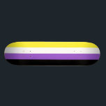Skateboard Indicateur de fierté non binaire<br><div class="desc">Les personnes non binaires peuvent s'identifier comme ayant au moins deux sexes; sans sexe; le passage d'un sexe à l'autre ou la fluctuation de l'identité de genre; ou être un troisième sexe ou un autre sexe, une catégorie qui comprend ceux qui ne portent pas de nom à leur sexe. Chaque...</div>