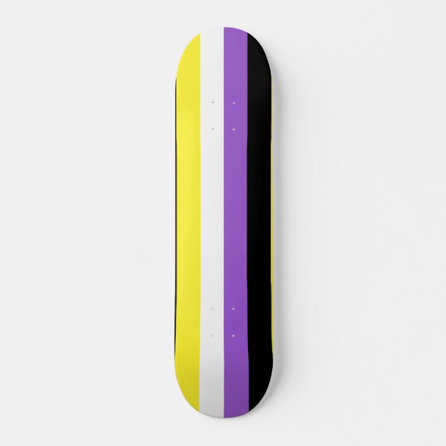 Skateboard Indicateur de fierté non binaire (Devant)