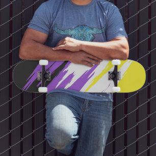 Skateboard Indicateur de fierté non binaire Abstrait