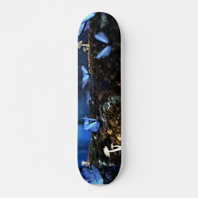 Skateboard Indigo Butterfly and Mushroom Forest (Devant)