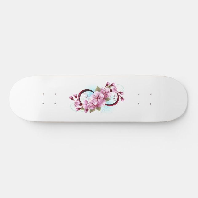 Skateboard Infinité avec les fleurs Sakura (Horz)