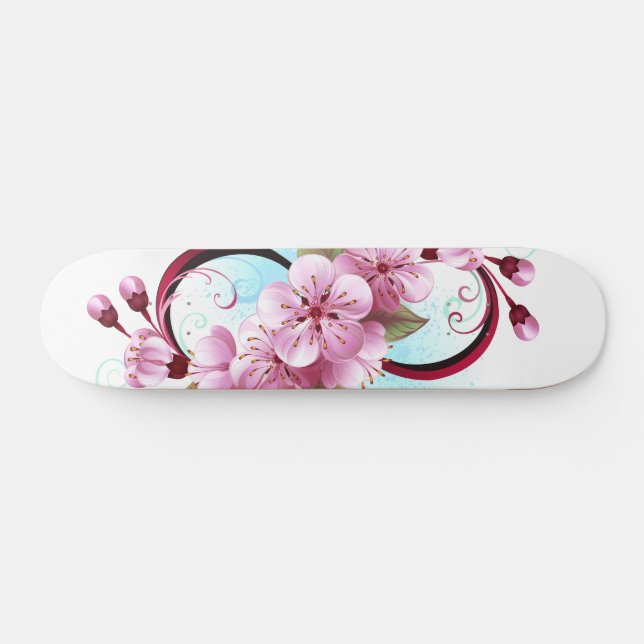 Skateboard Infinité avec les fleurs Sakura (Horz)