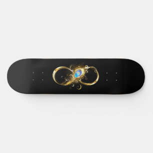 Skateboard Infinité avec plume de paon doré