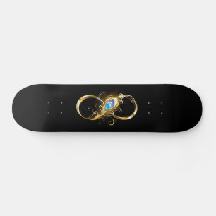 Skateboard Infinité avec plume de paon doré