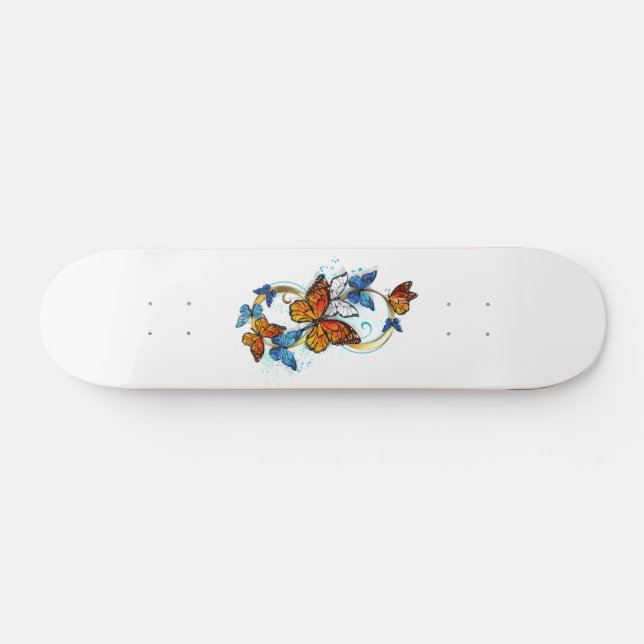 Skateboard Infinité de papillons monarques (Horz)