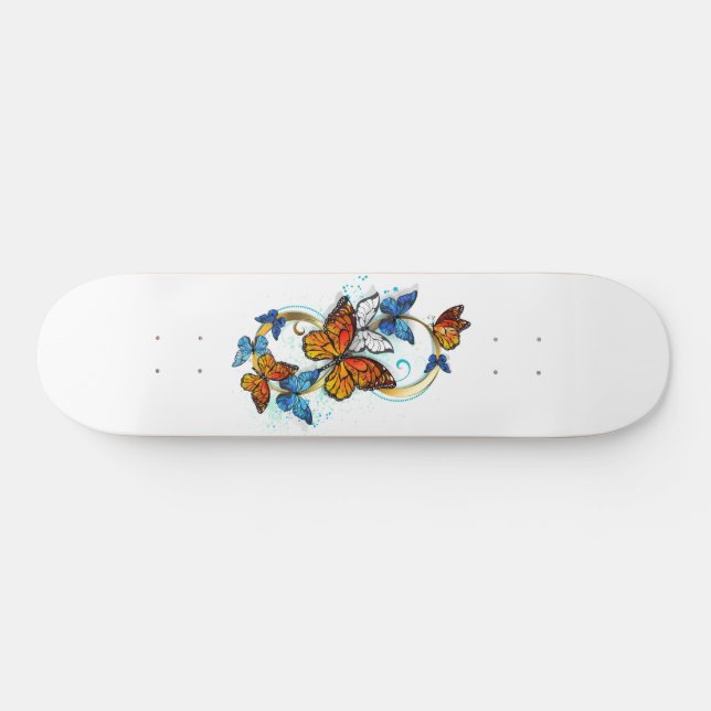 Skateboard Infinité de papillons monarques (Horz)
