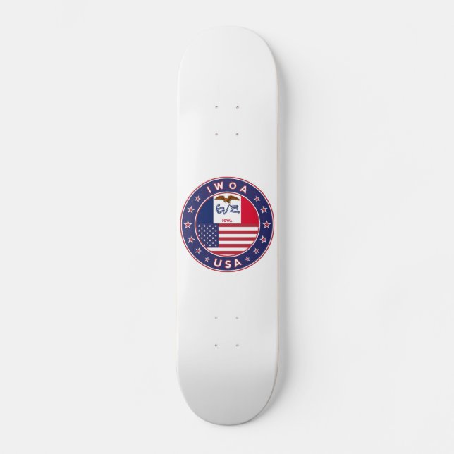 Skateboard Iowa, Iowa autocollant, sac, horloge (Recto)
