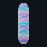 Skateboard Iridescente Moderne Fille Rose Bleu Personnalisé S<br><div class="desc">Iridescente Moderne Fille Rose Bleu Personnalisé dispose d'un arrière - plan moderne coloré irisé en rose, violet et bleu avec votre nom personnalisé. Personnalisez en modifiant le texte dans la zone de texte fournie. Conçu par ©Evco Studio www.zazzle.com/store/evcostudio</div>