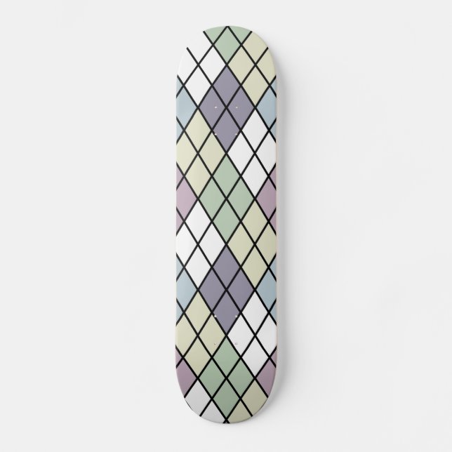 Skateboard Jacquard des diamants Pastel (Recto)