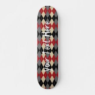 Skateboard Jacquard rouge noir et gris Personnalisé