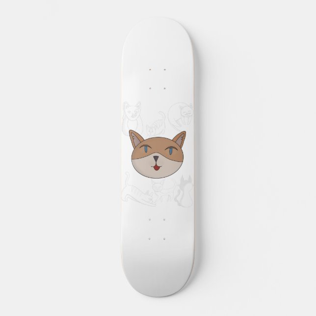 Skateboard J'adore les couvertures de couette pour chats (Recto)