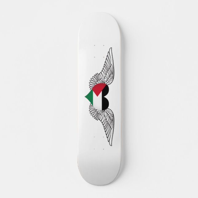 Skateboard J'aime la Palestine - ailes (Devant)