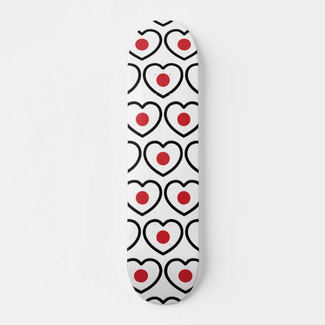 Skateboard Japon | Coeur du drapeau japonais (Devant)